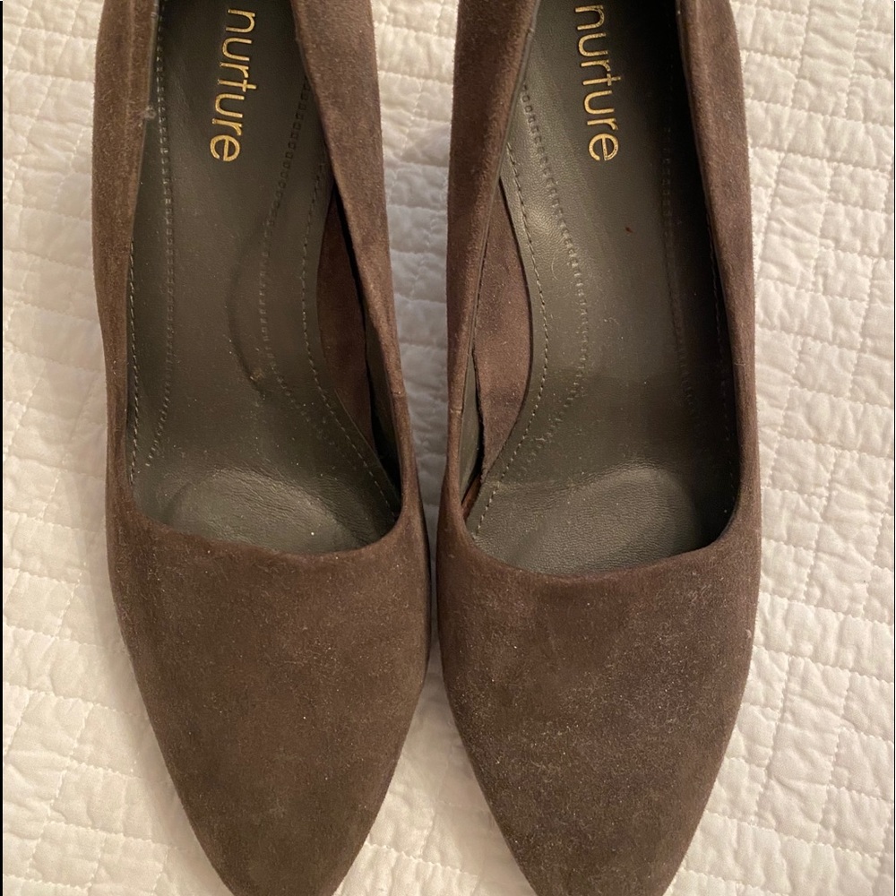 Nurture by Lamaze Brown Suede Pointed-Toe Heels